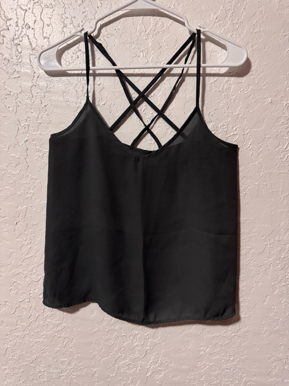 Hollister Sheer Spaghetti Strap CrossBack Tank Top